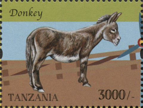 Farm Animals-Donkey - Philately Tanzania stamps