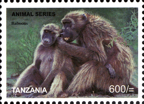 Fauna Mammals-Baboons - Philately Tanzania stamps