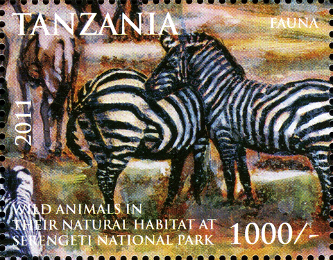 Zebra - Serengeti National Park - Philately Tanzania stamps