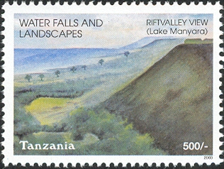 Waterfalls -Lake Manyara - Philately Tanzania stamps