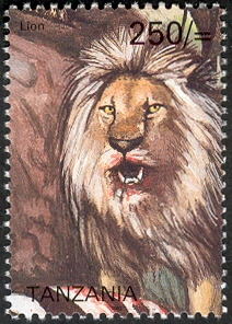Big five - Lion - Philately Tanzania stamps