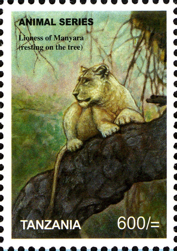 Fauna Mammals -Lioness - Philately Tanzania stamps