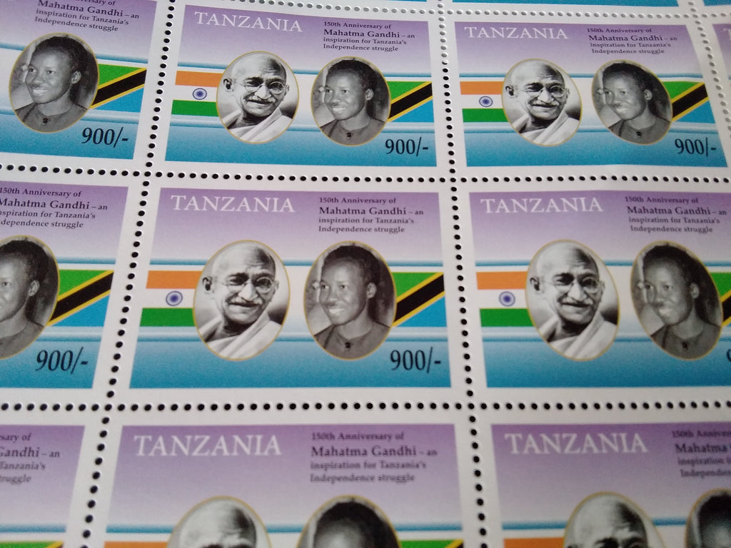 150 Anniversary of Mahatma Gandhi - Stamps Sheet with 50 Stamps