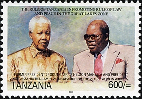 Presidents Nelson Mandela and Benjamin Mkapa - Philately Tanzania stamps