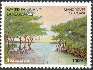 Water falls -Mangroves of Coast - Philately Tanzania stamps