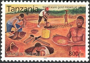 Mining in Tanzania - Small scale gold - Philately Tanzania stamps