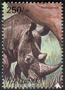 Big five - Rhinoceros - Philately Tanzania stamps