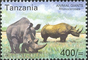 Animal Giants - Rhinoceros - Philately Tanzania stamps