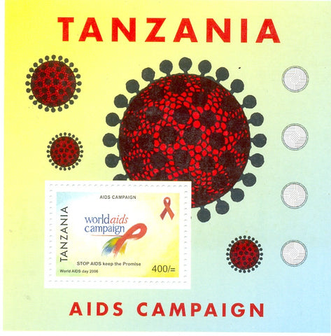 Aids Campaign - Souvenir - Philately Tanzania stamps
