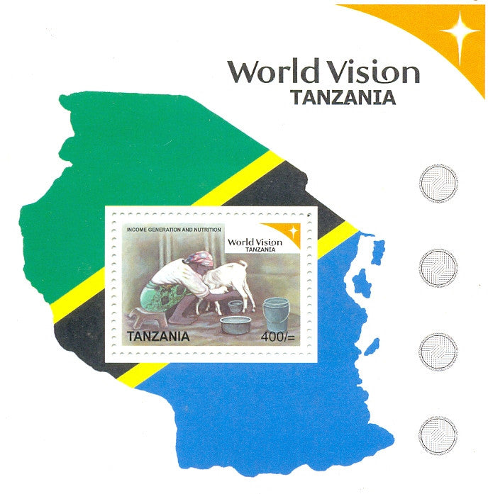 World vision Tanzania Series IV - Income Generation and Nutrition - Souvenir - Philately Tanzania stamps