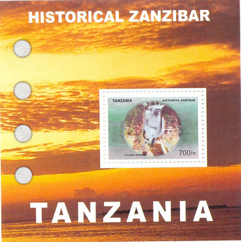 Historical Zanzibar - Colobus Monkey - Souvenir - Philately Tanzania stamps