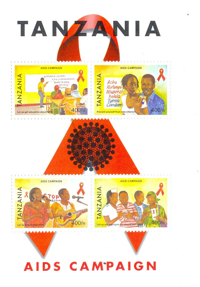 Aids Campaign - Sheetlet - Philately Tanzania stamps