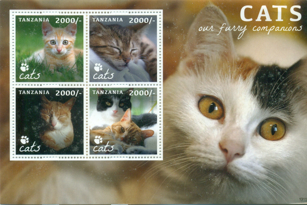 Cats - Sheetlet - Philately Tanzania stamps