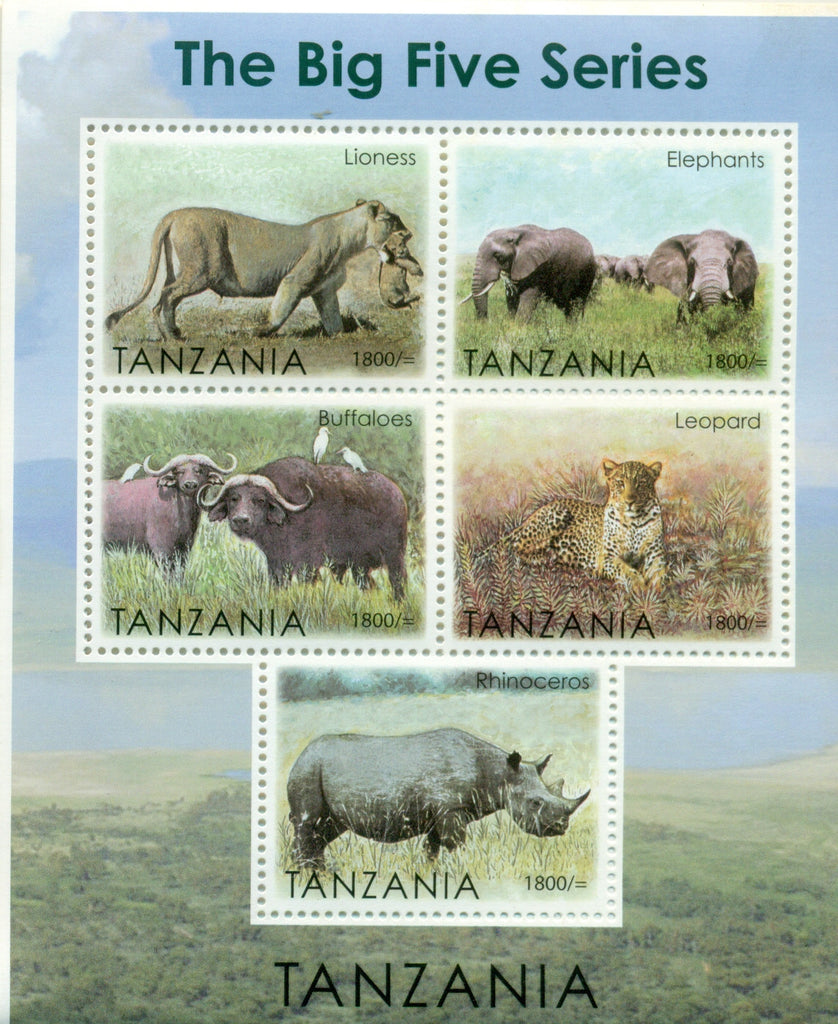 The Big Five Series - Sheetlet - Philately Tanzania stamps