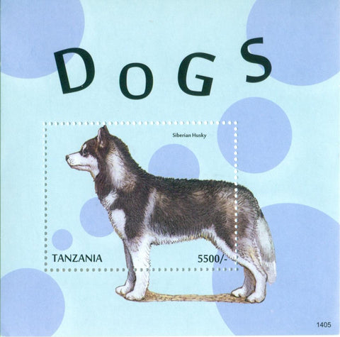 Dogs - Siberian Husky - Souvenir - Philately Tanzania stamps