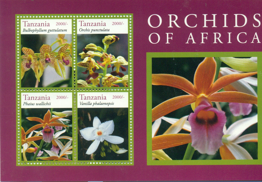 Orchids - Sheetlet - Philately Tanzania stamps