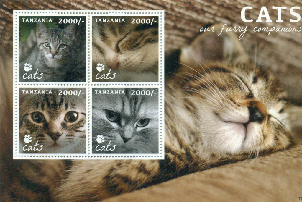 Cats - Sheetlet - Philately Tanzania stamps