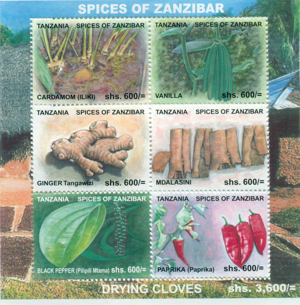 Spices of Zanzibar - Sheetlet - Philately Tanzania stamps
