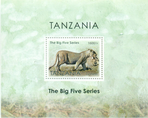 The Big Five Series - Lioness - Souvenir - Philately Tanzania stamps