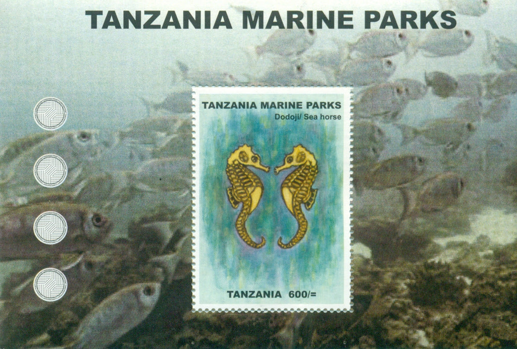 Tanzania Marine Park - Sea Horse - Souvenir - Philately Tanzania stamps