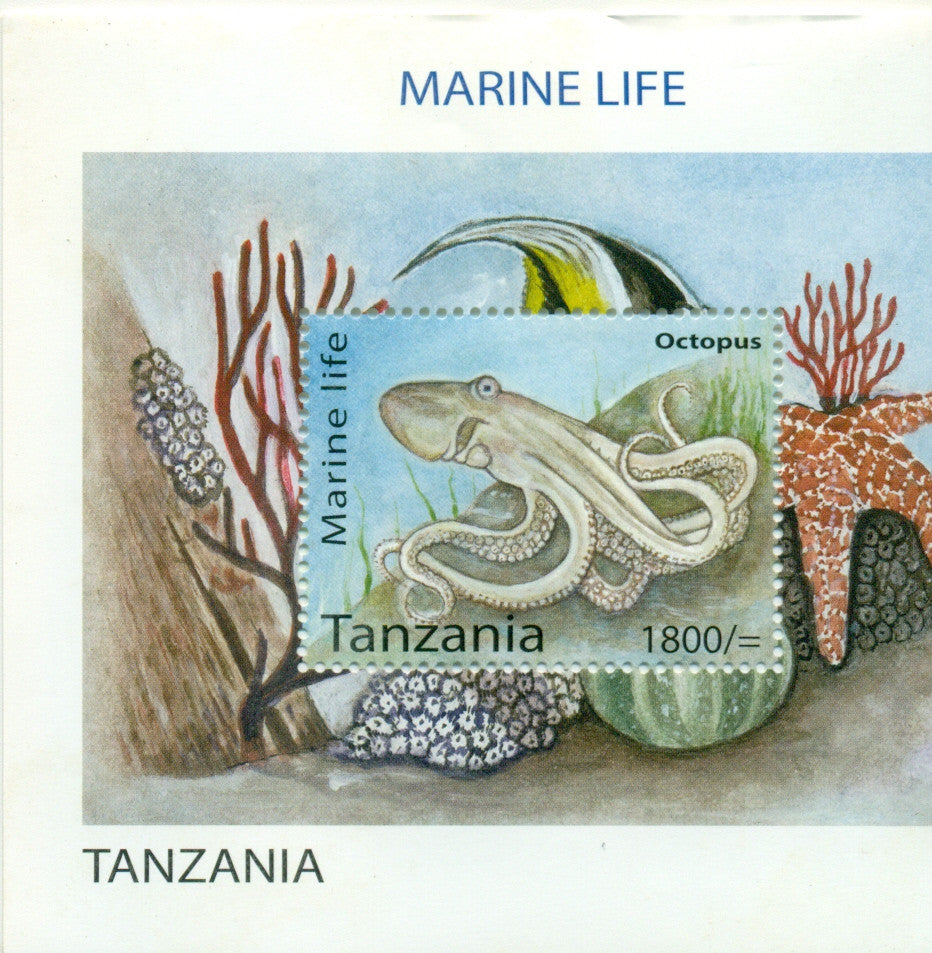 Marine Life - Souvenir - Philately Tanzania stamps