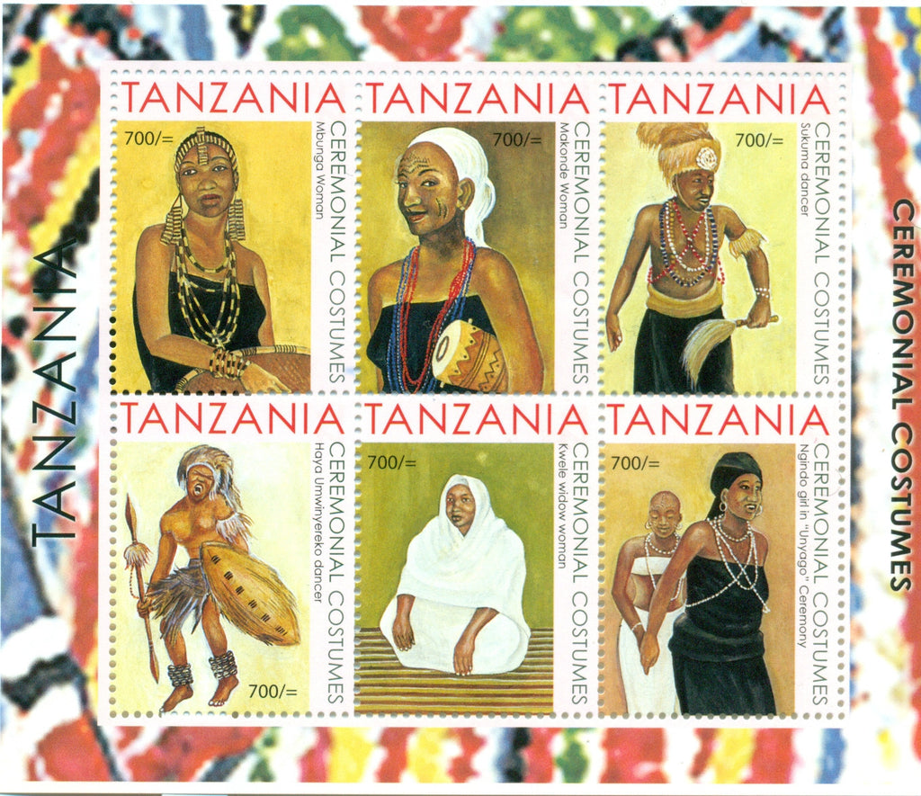 Ceremonial Costumes of Tanzania - Sheetlet - Philately Tanzania stamps