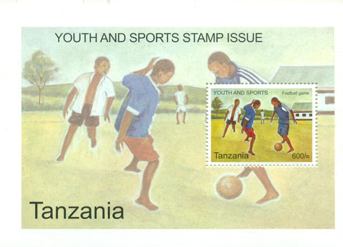 Youth and Sports - Football game - Souvenir - Philately Tanzania stamps