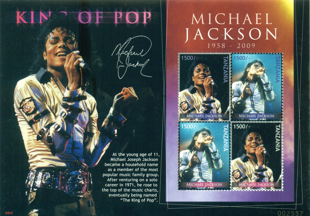 Michael Jackson Memorial - Sheetlet - Philately Tanzania stamps