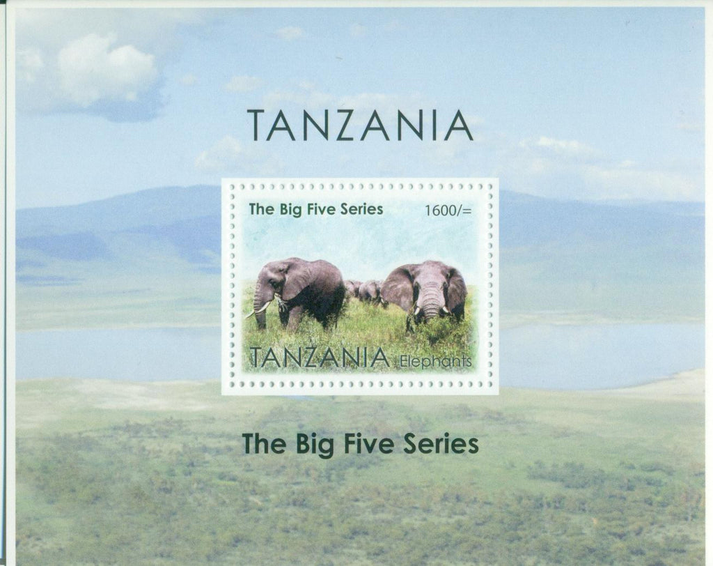The Big Five Series - Elephants - Souvenir - Philately Tanzania stamps