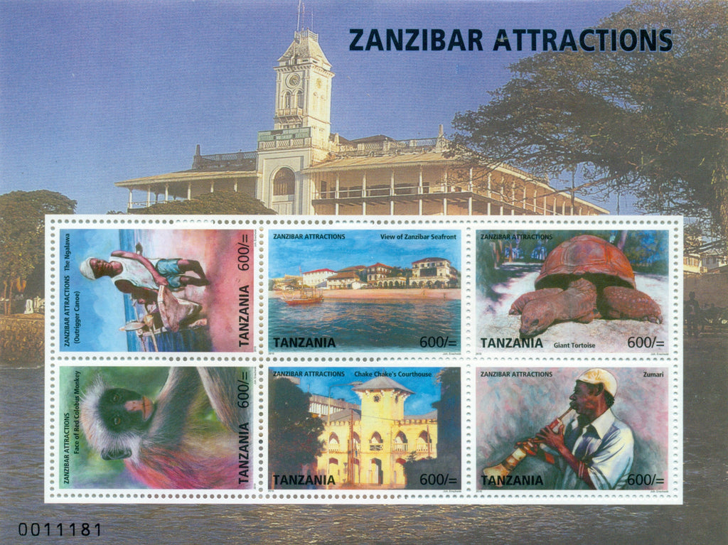 Zanzibar Attractions - Souvenir - Philately Tanzania stamps