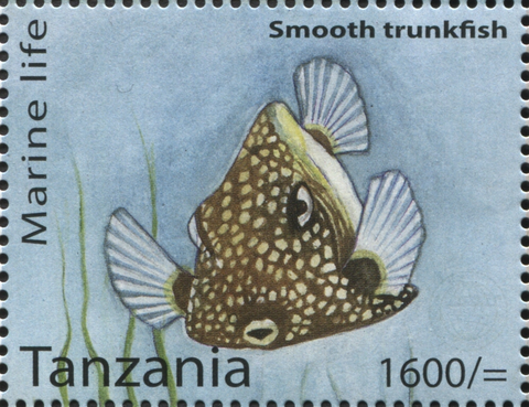 Marine Life - Smooth Trunkfish - Philately Tanzania stamps