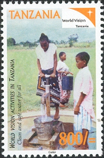 World Vision - Water - Philately Tanzania stamps