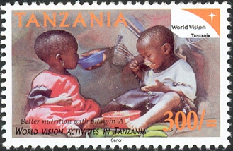 World Vision Nutrition - Philately Tanzania stamps